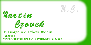 martin czovek business card